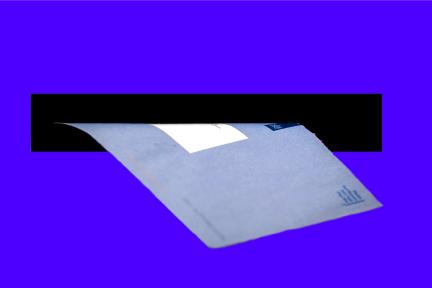 Blauwe envelop